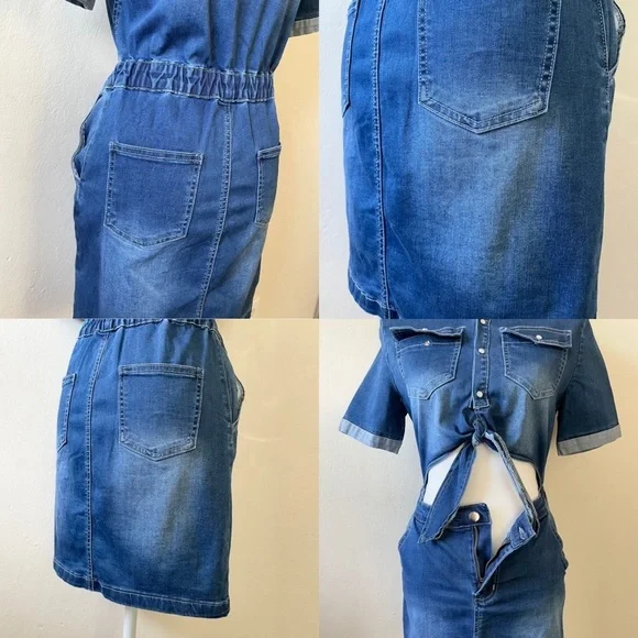 Windsor Blue Stretch Denim One-Piece Cut-Out Dress Women’s various sizes - Picture 15 of 16